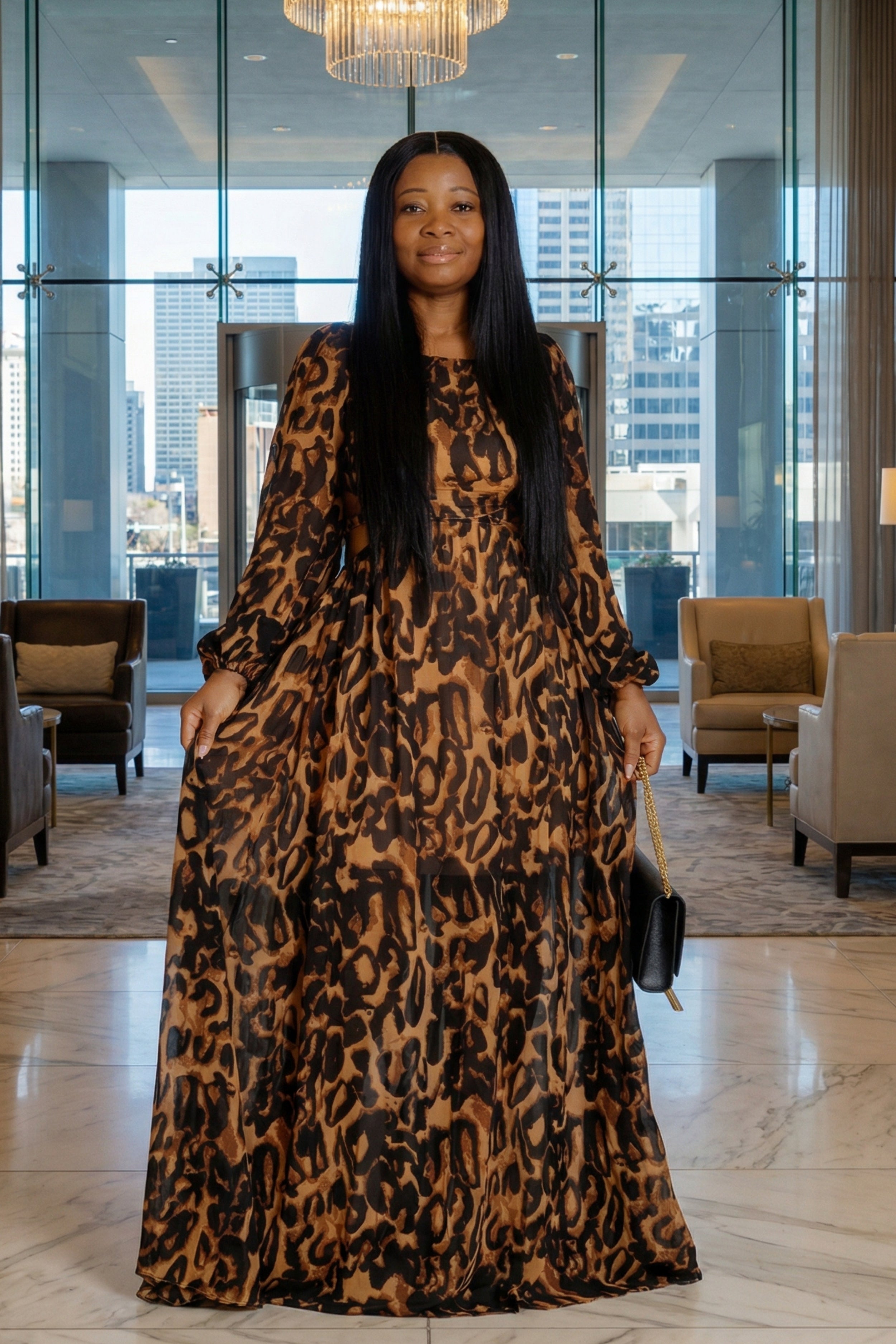 VERA OPEN-BACK COLUMN DRESS