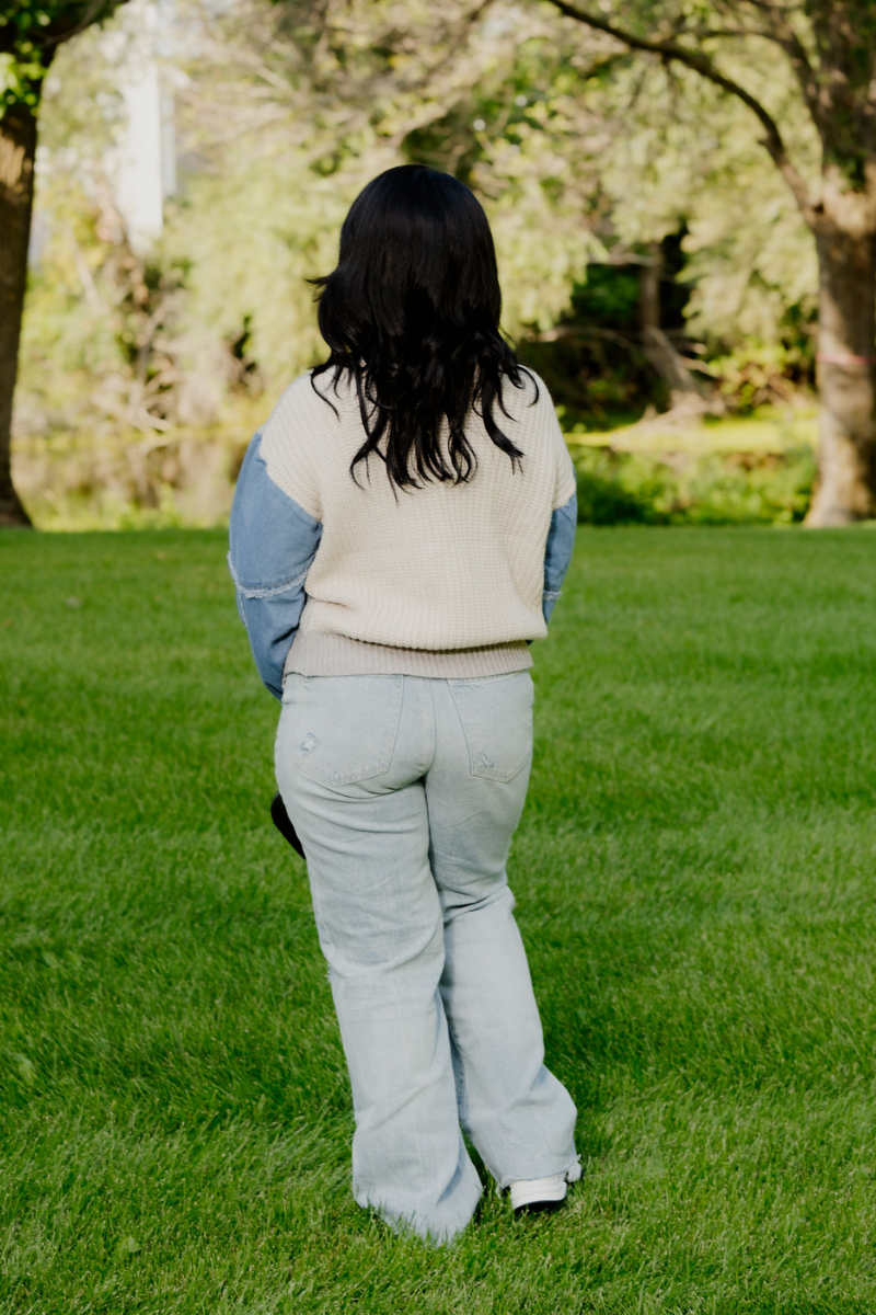 WARM DENIM SWEATER