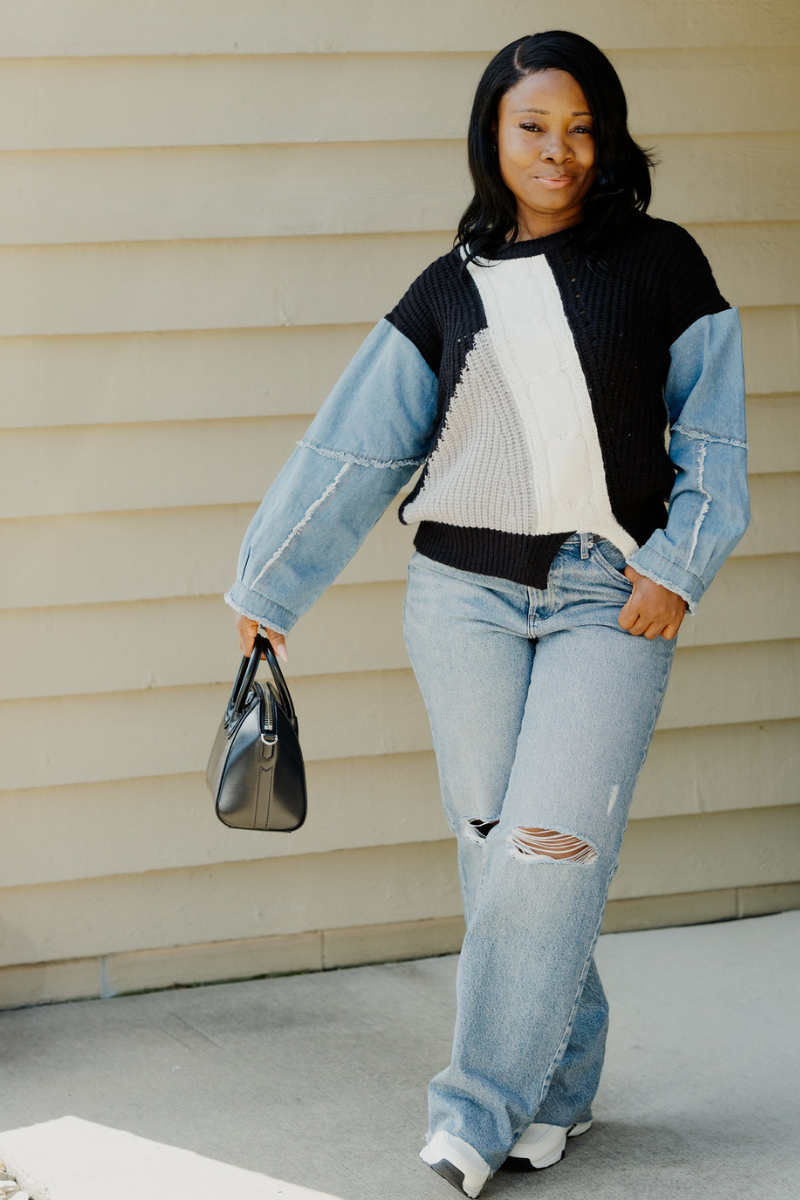 WARM DENIM SWEATER